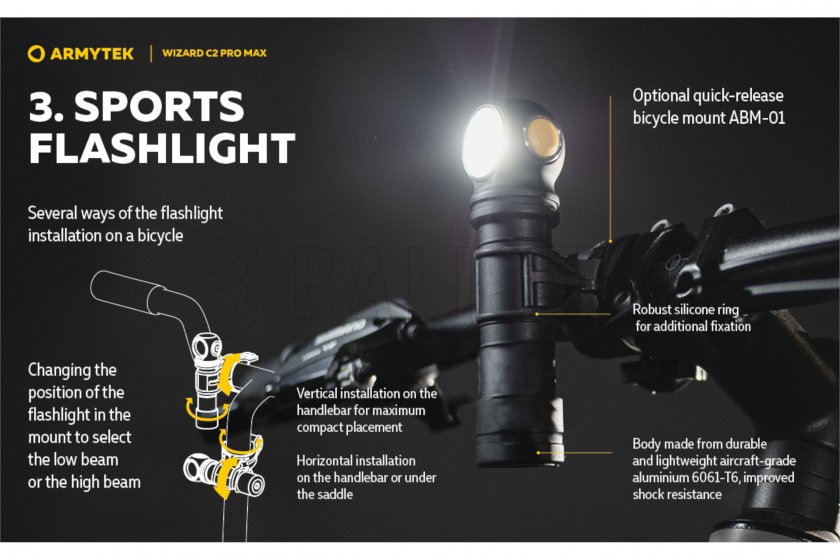 Lampe frontale Armytek Wizard C2 Pro MAX lumière froide