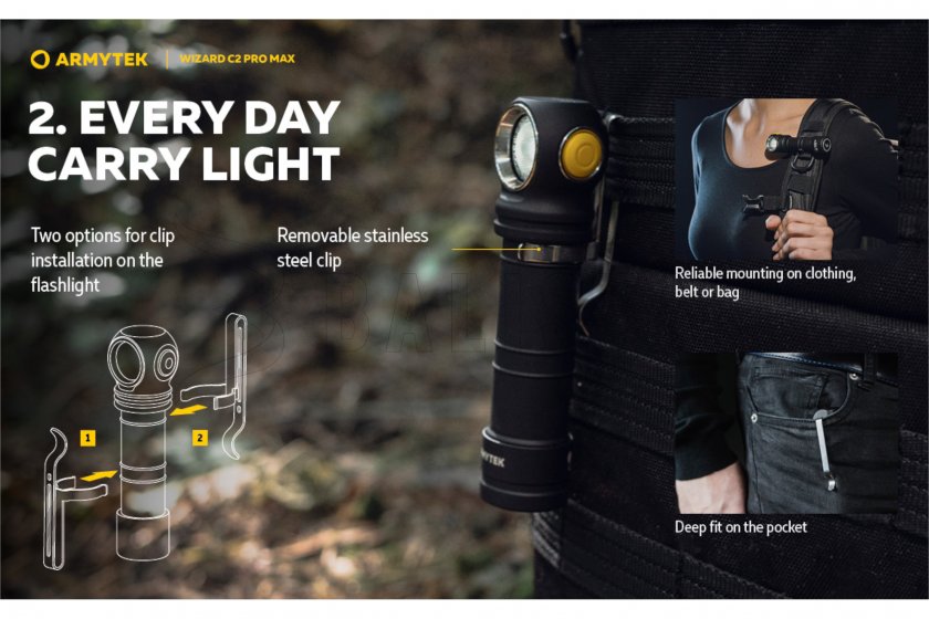 Lampe frontale Armytek Wizard C2 Pro MAX Lumière chaude