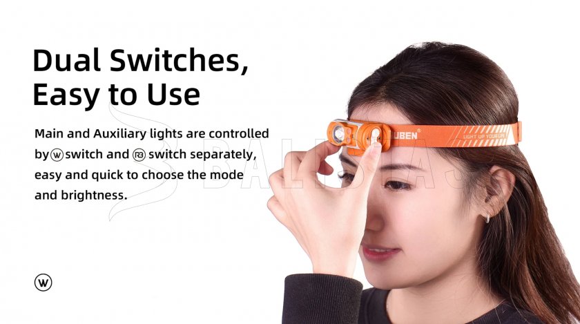 Lampe frontale Wuben H3 orange
