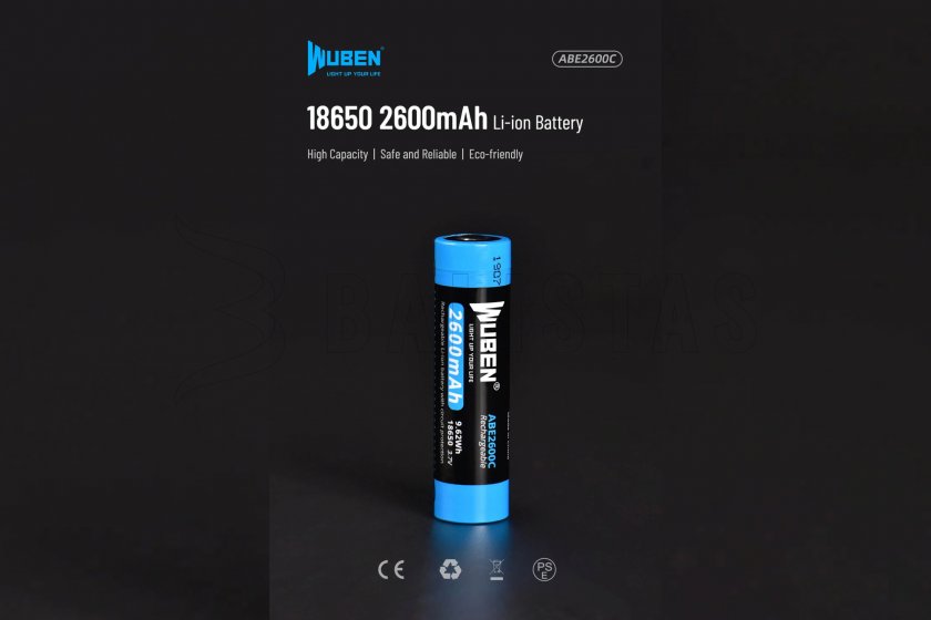 Batterij Wuben 2600B/18650 Li-Ion 2600mAh
