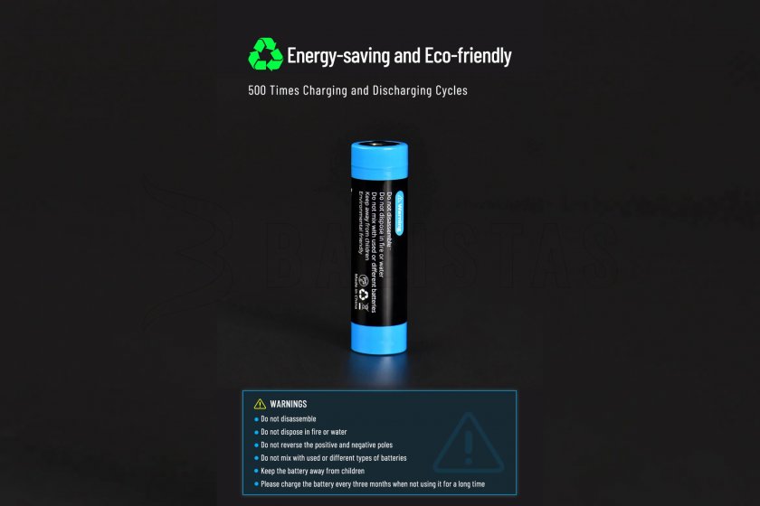 Batterij Wuben 2600B/18650 Li-Ion 2600mAh