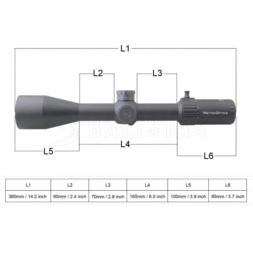 Lunette de visée Vector Optics Marksman 6-24X50 FFP MRAD
