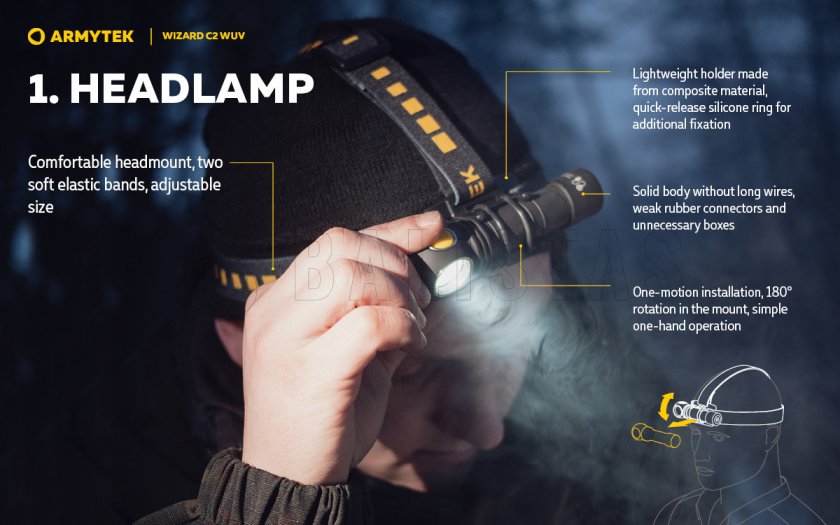 Lampe frontale Armytek Wizard C2 WUV