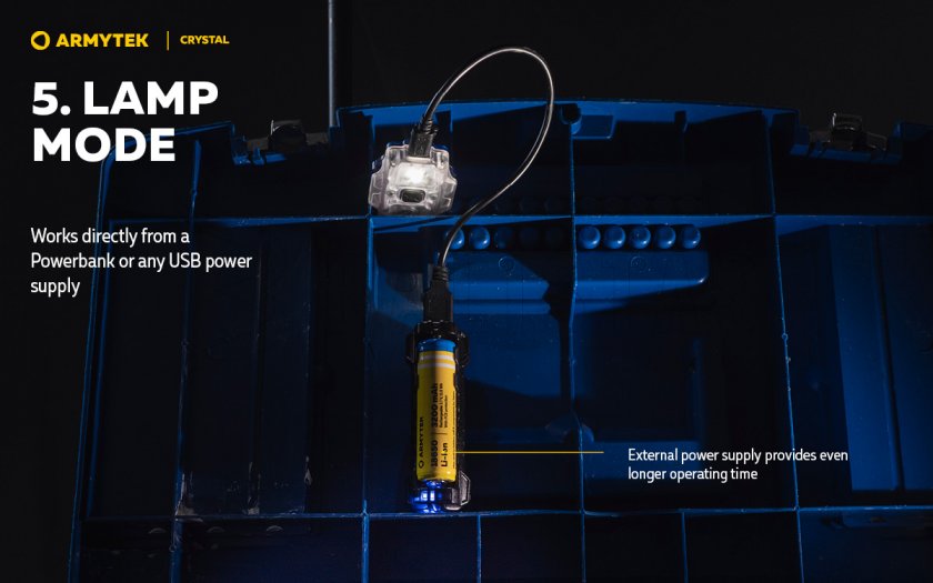 Multifunctionele hoofdlamp Armytek Crystal Green
