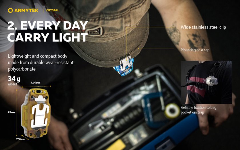 Multifunctionele hoofdlamp Armytek Crystal Green