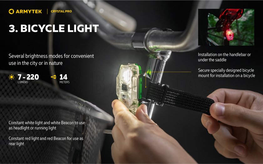 Lampe multifonction Armytek Crystal Pro - gris