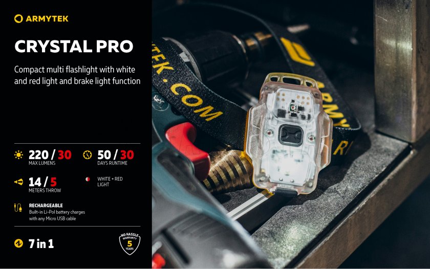 Lampe multifonction Armytek Crystal Pro - gris