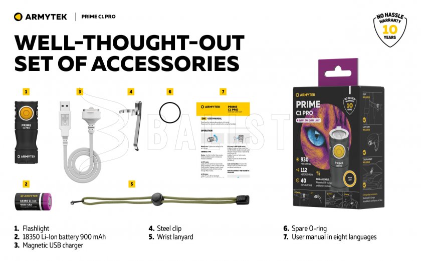 Lampe Armytek Prime C1 Pro lumière chaude