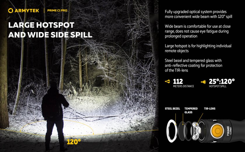 Lampe Armytek Prime C1 Pro lumière chaude