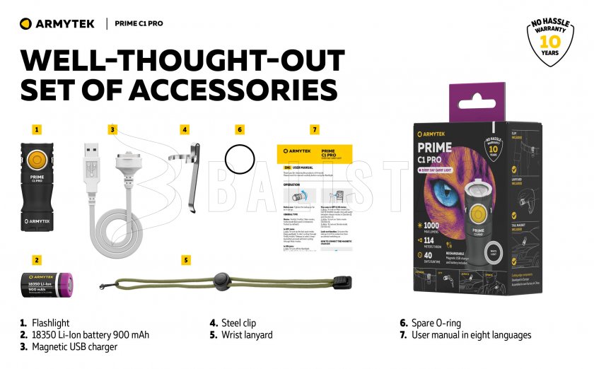Lampe Armytek Prime C1 Pro lumière froide