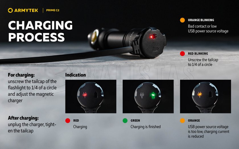 Lampe Armytek Prime C2 - lumière chaude