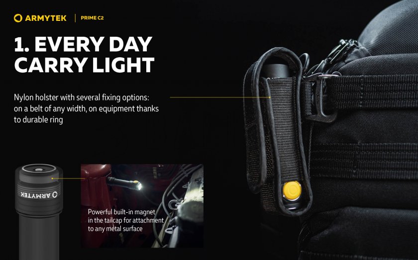 Lampe Armytek Prime C2 - lumière chaude
