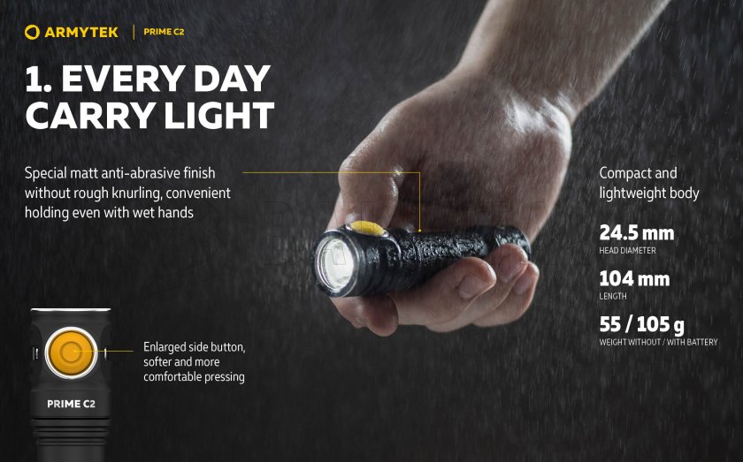 Lampe Armytek Prime C2 - lumière chaude