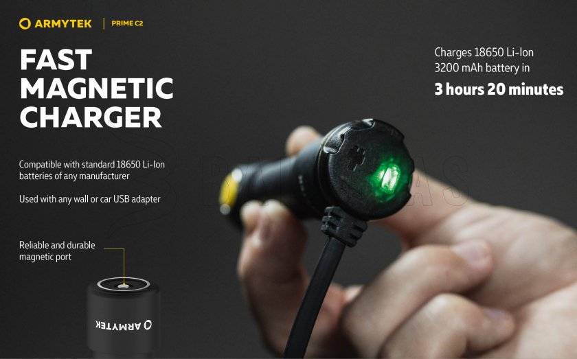 Zaklamp Armytek Prime C2 - koud licht