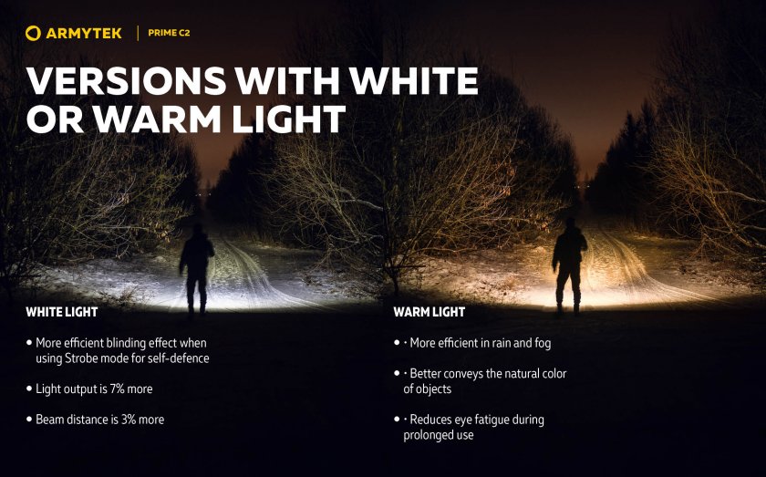 Lampe Armytek Prime C2 - lumière chaude