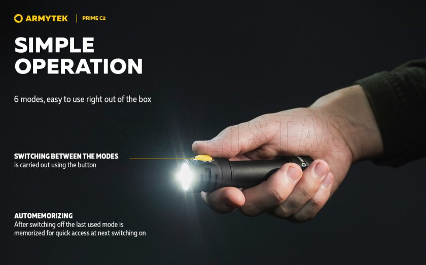 Lampe Armytek Prime C2 - lumière chaude