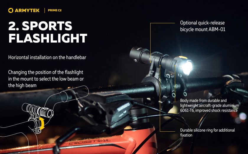 Lampe Armytek Prime C2 - lumière chaude