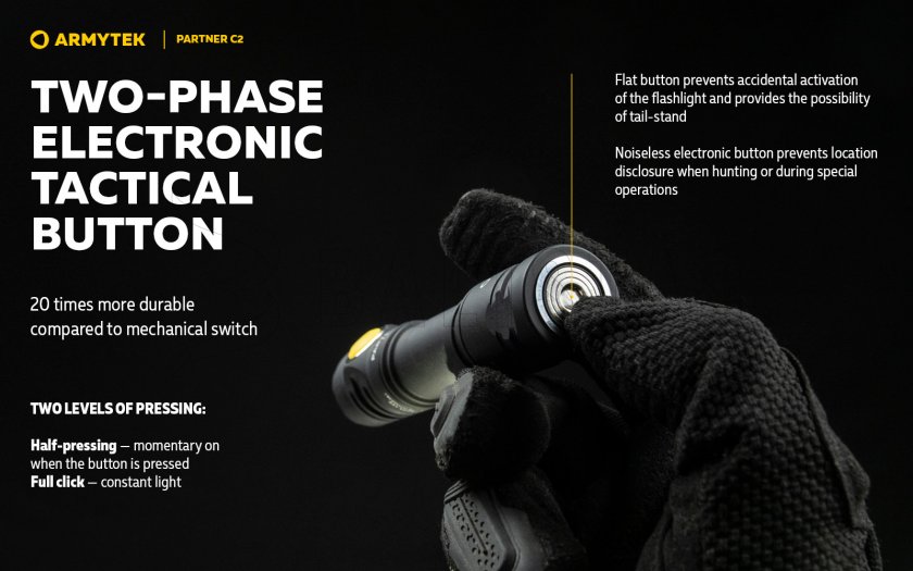 Lampe tactique Armytek Partner C2 lumière froide