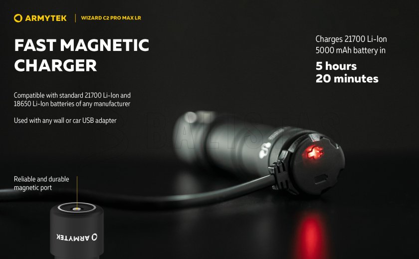 Zaklamp Armytek Wizard C2 Pro MAX LR koud licht
