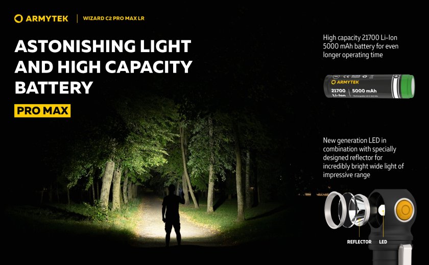 Zaklamp Armytek Wizard C2 Pro MAX LR koud licht