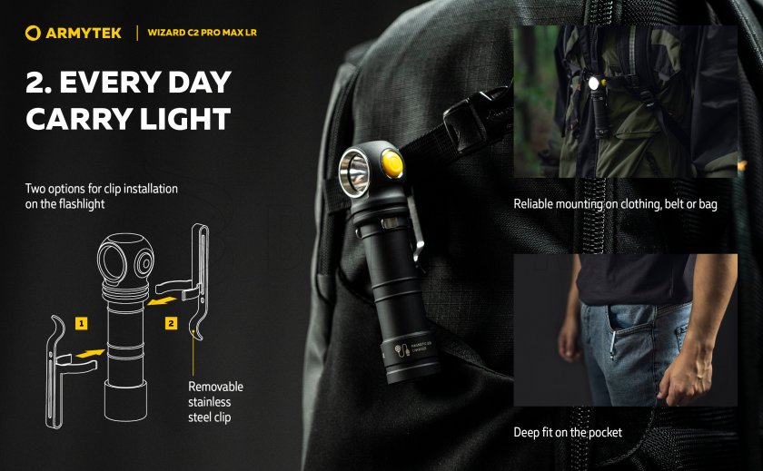 Zaklamp Armytek Wizard C2 Pro MAX LR koud licht