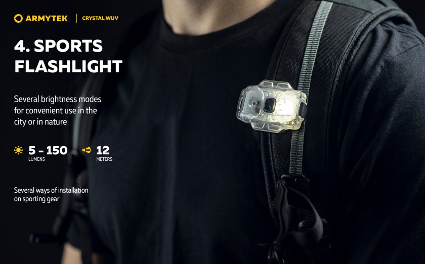 Lampe multifonction Armytek Crystal - gris UV