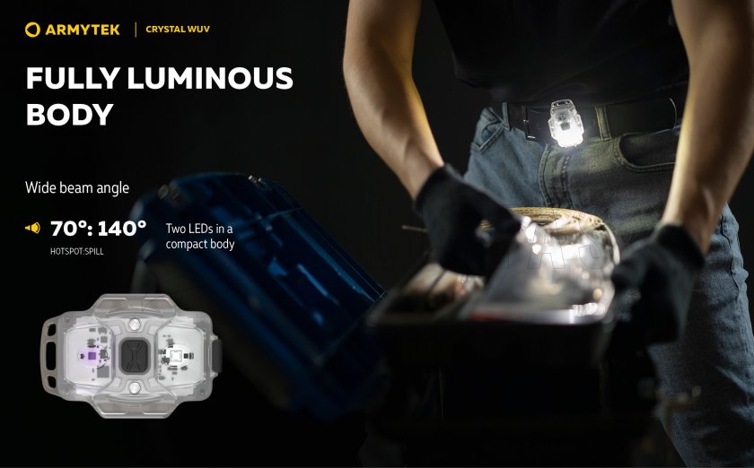Lampe multifonction Armytek Crystal - gris UV