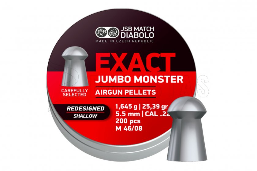 Diabolo JSB Exact Jumbo Monster Redesigned Shallow 5,52mm 200pcs