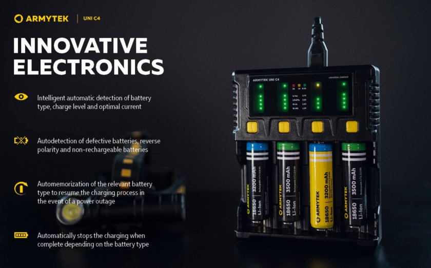 Lader Armytek UNI C4 plug type C