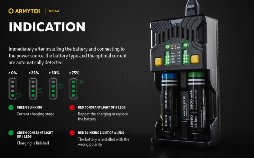 Lader Armytek UNI C2 plug type C