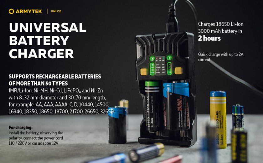 Lader Armytek UNI C2 plug type C