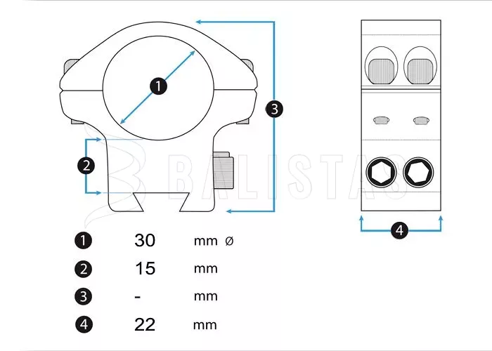 Montage UTG Max Strength QD Lock 30mm/22mm moyen