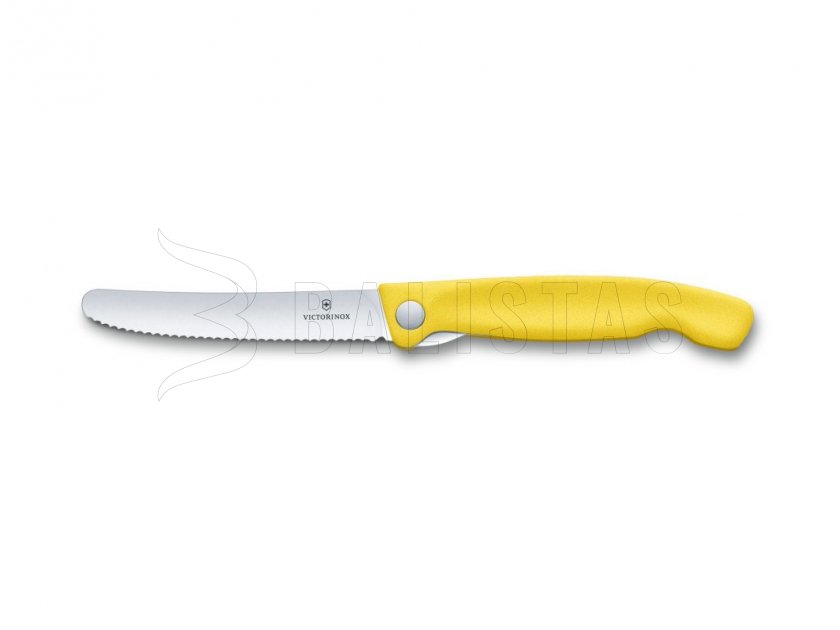 Couteau pliant à légumes Victorinox lame ondulée Jaune