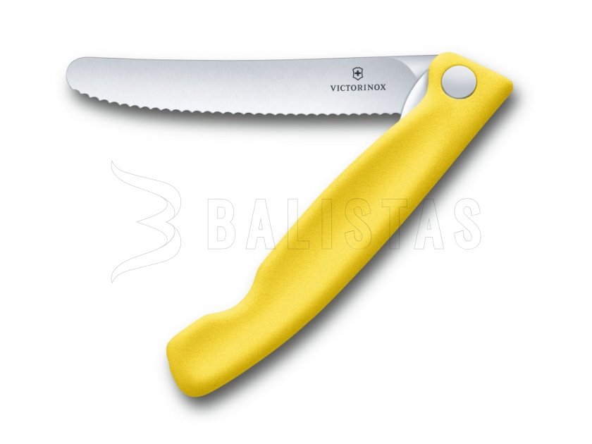 Couteau pliant à légumes Victorinox lame ondulée Jaune