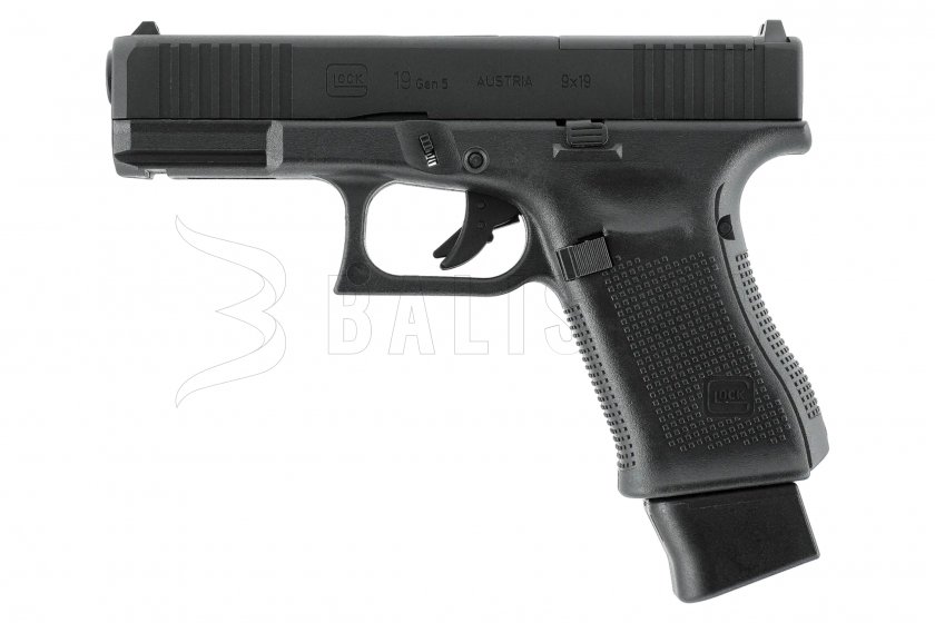 Pistolet à air comprimé Umarex Glock 19 Gen5 BlowBack MOS BB 4,5mm Black