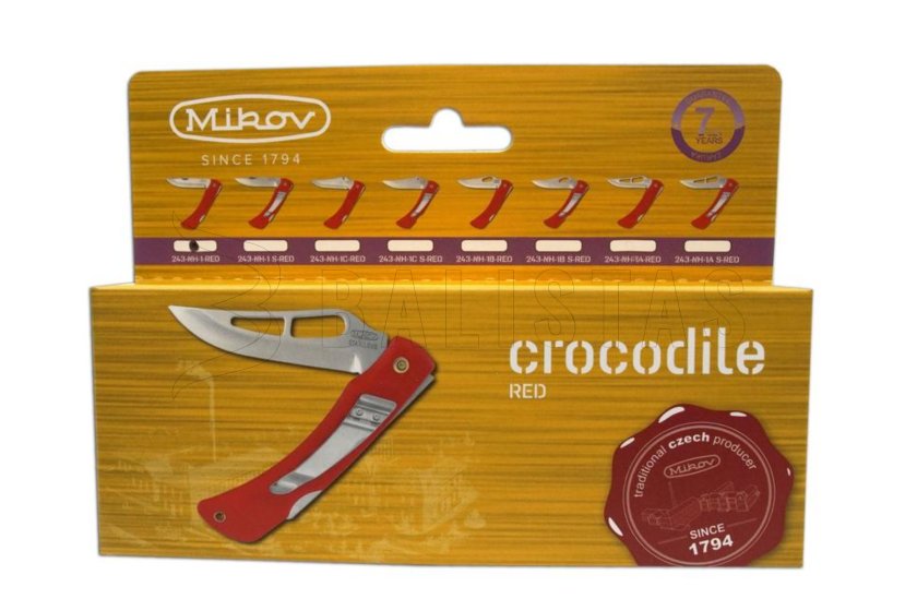 Couteau Mikov Crocodile 243-NH-1 / clip - rouge