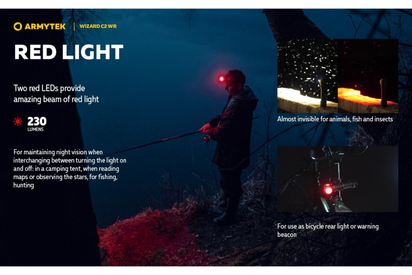 Lampe multifonction Armytek Wizard C2 WR USB lumière chaude/rouge
