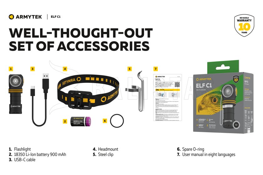 Lampe multifonction Armytek Elf C1 USB-C lumière blanche