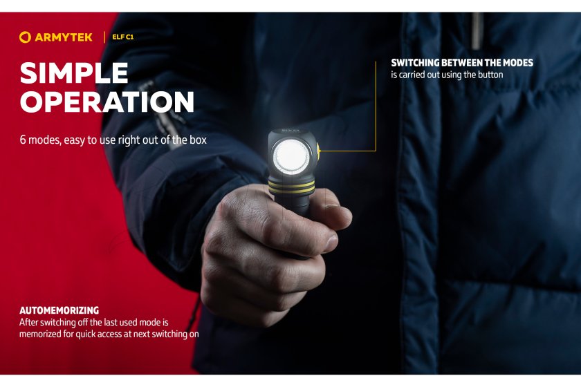 Lampe multifonction Armytek Elf C1 USB-C lumière blanche