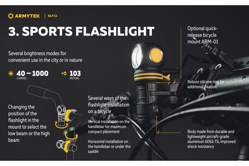 Lampe multifonction Armytek Elf C1 USB-C lumière blanche