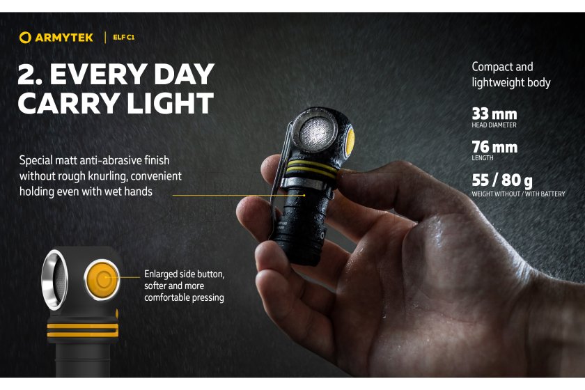 Lampe multifonction Armytek Elf C1 USB-C lumière blanche