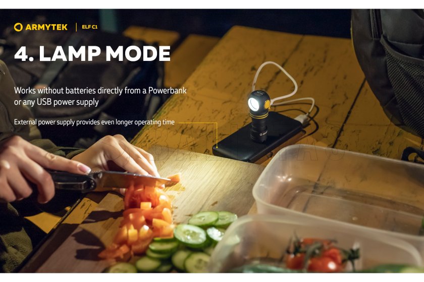 Lampe multifonction Armytek Elf C1 USB-C lumière blanche