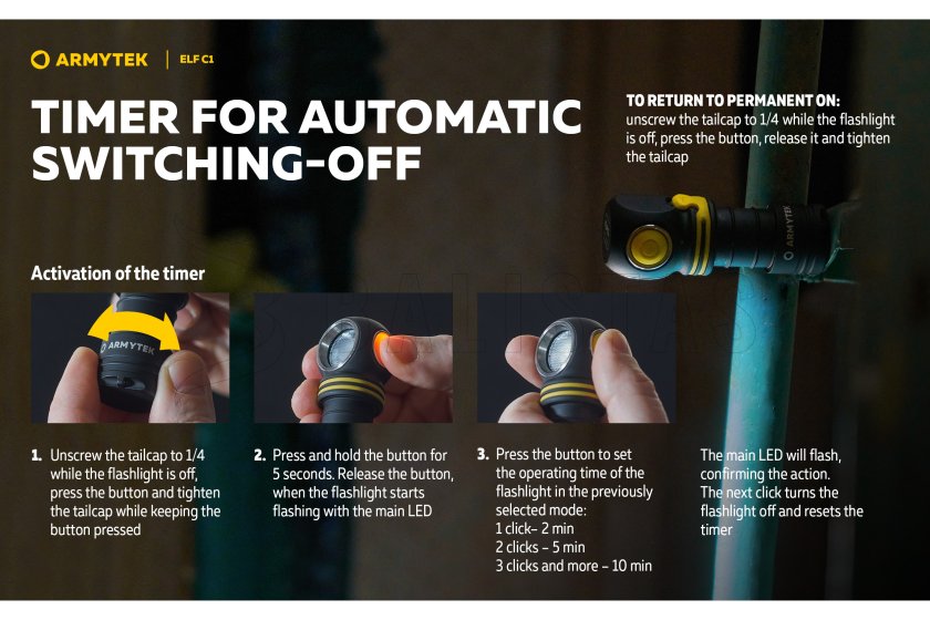 Lampe multifonction Armytek Elf C1 USB-C lumière blanche