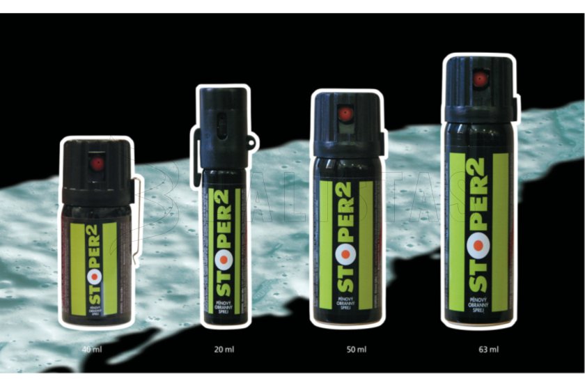 Verdedigingsspray peperspray STOPER2 schuim 40ml