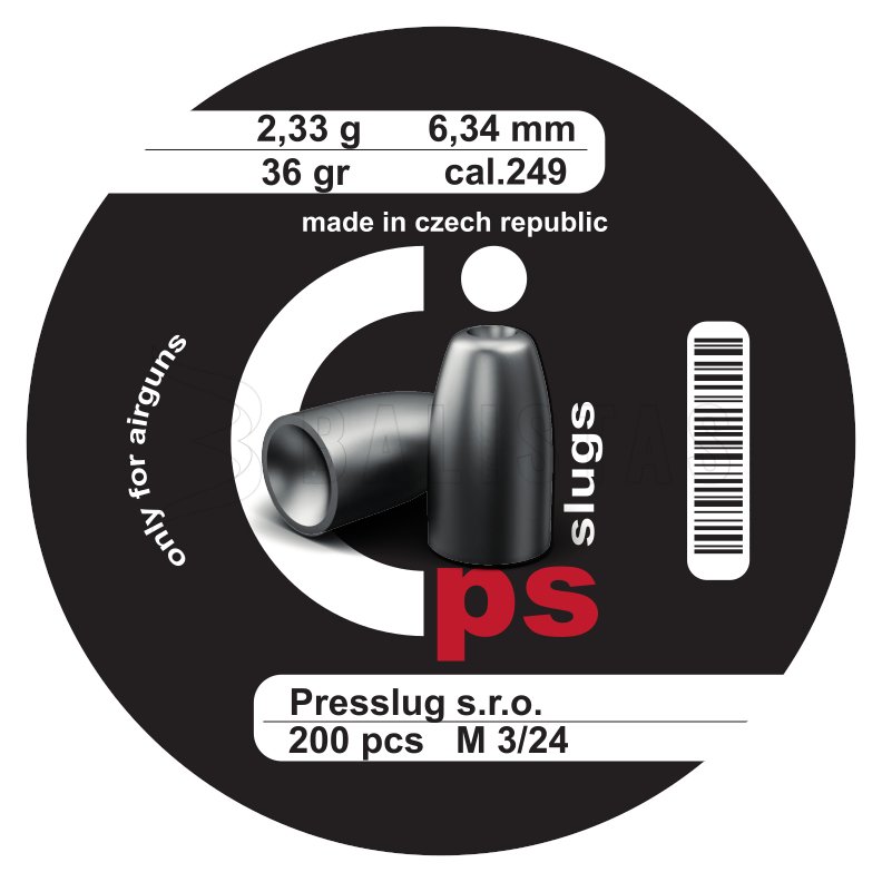 Presslug PS Slugs 6,34mm/.249, 2,33g/36gr 200 stuks