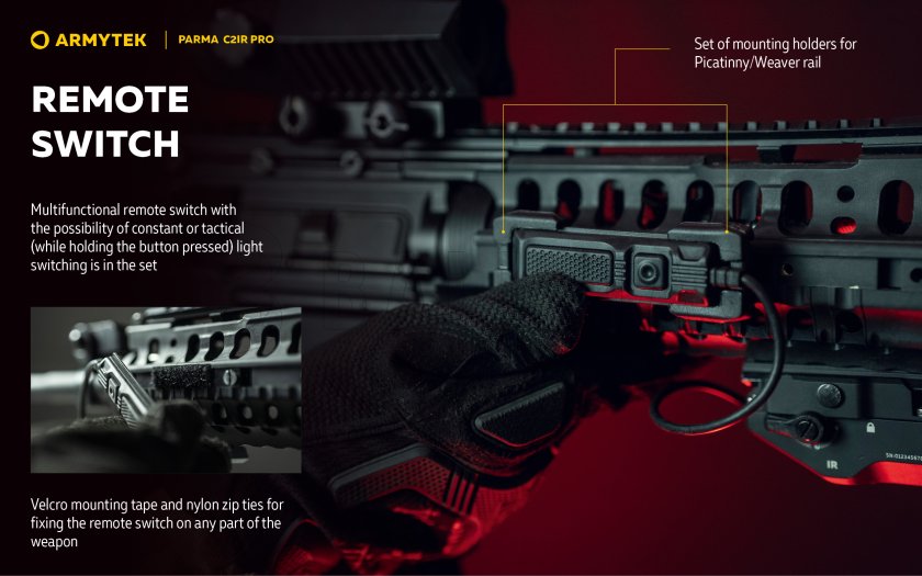 Tactische zaklamp Armytek Parma C2IR Pro Koud / Infrarood licht