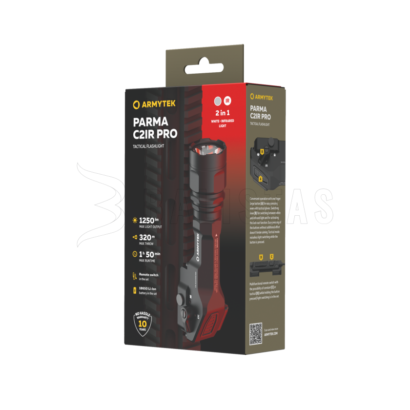 Tactische zaklamp Armytek Parma C2IR Pro Koud / Infrarood licht
