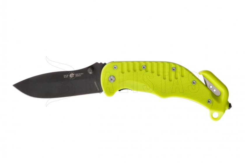 Couteau de secours ESP à lame lisse - jaune