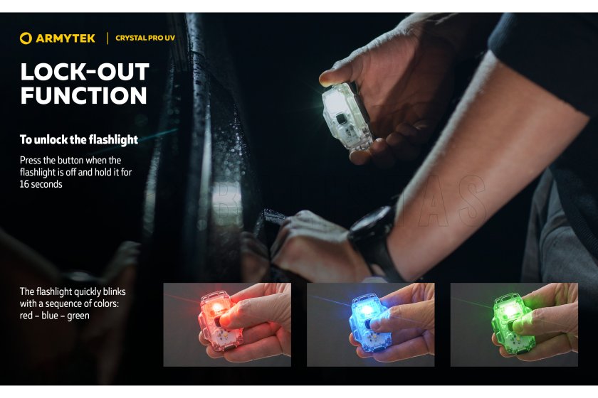 Lampe multifonction Armytek Crystal Pro UV - vert
