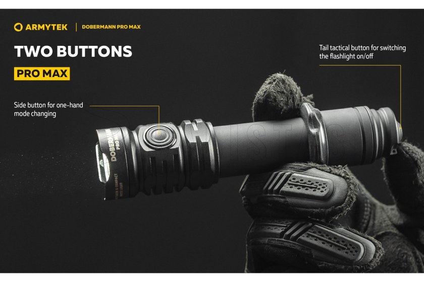 Zaklamp Armytek Dobermann PRO MAX wit licht